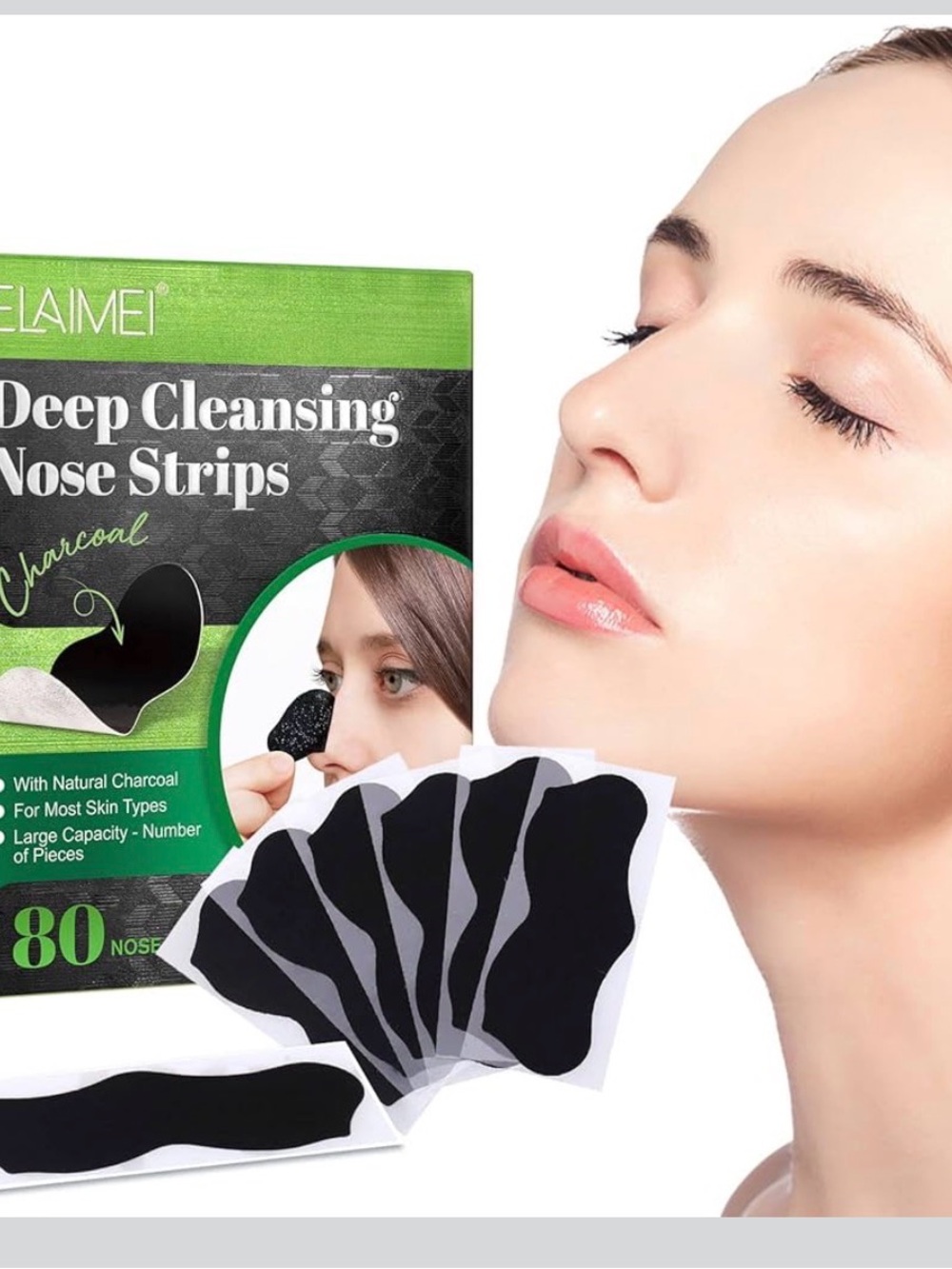 Deep Cleansing Charcoal Nose Strips - Black NWT